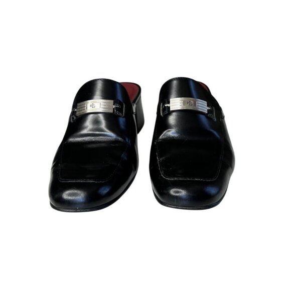 Lauren Ralph Lauren Bethel Mules 8.5 Vintage 90s RLR Black Leather Slip On Heels - Picture 3 of 10